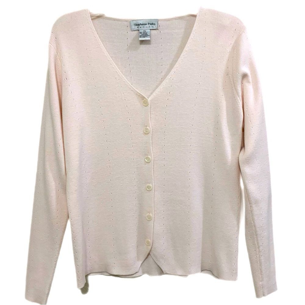STEPHANIE PARKS Petite Pastel Pink Cardigan Women’s MP.